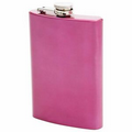 8 Oz. Stainless Steel Flask w/Hot Pink Finish
